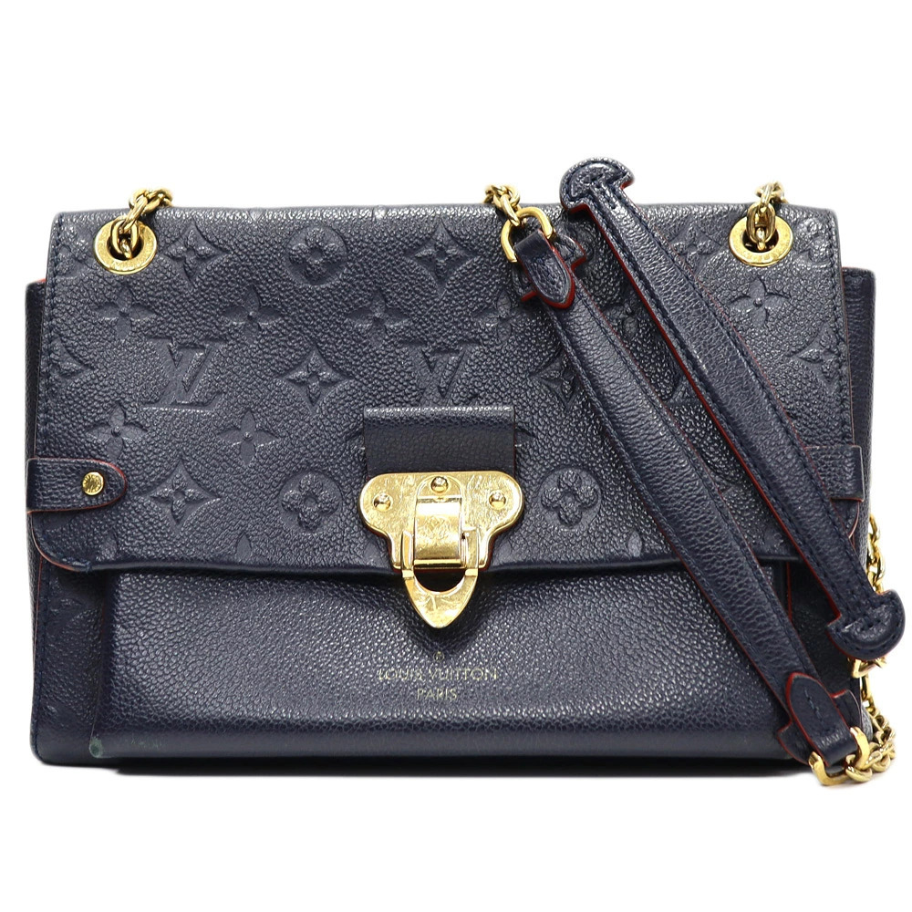 Louis Vuitton Vavin Empreinte Leather Shoulder Bag Marine Blue Rouge Red